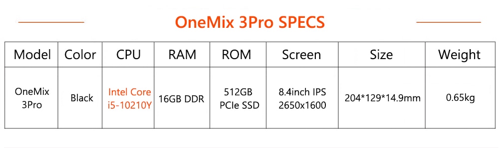 OneMix-3pro参数